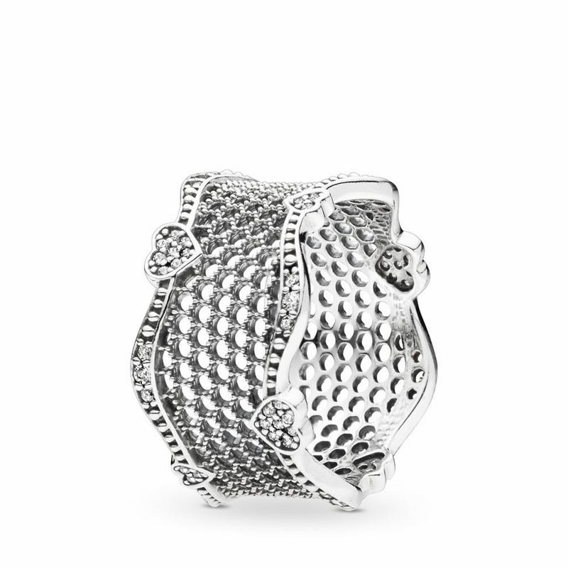 Pandora Lace Of Love Statement Ring - Sterling Silver/Cubic Zirconia - Canada | IG2094KE